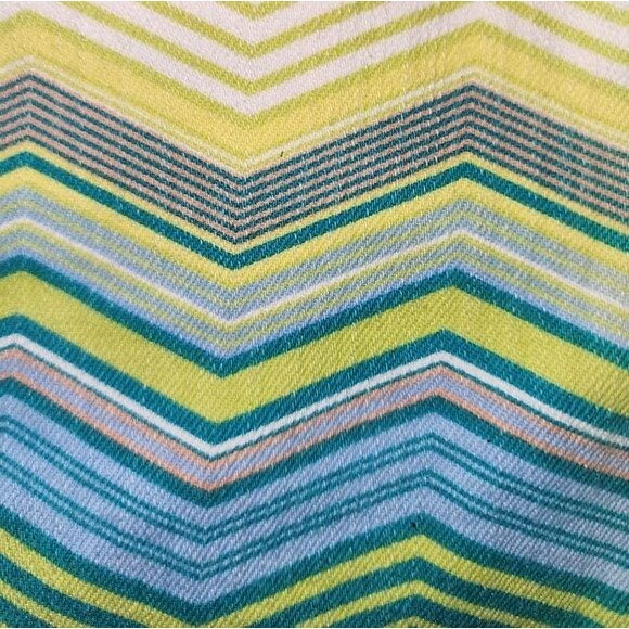 Celebrity Pink Green Yellow & Pink Chevron Print Frayed Edge Denim Shorts Size 3 - Picture 4 of 9